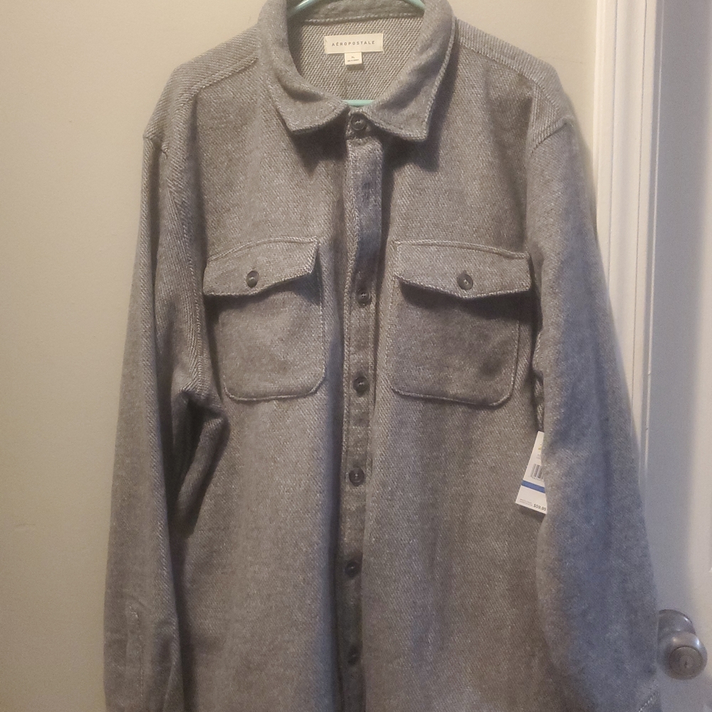 Gray American Eagle Button Up Jacket Top - image 1